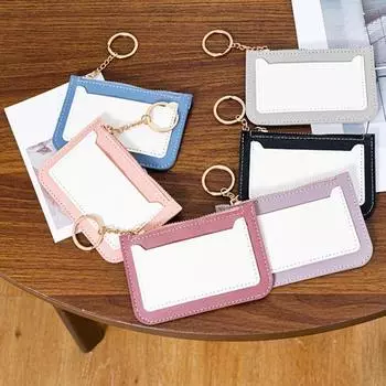 Женский кошелек с тонкой вышивкой, кольцо для ключей, стильный минималистичный кошелек, кошелек для монет, чехол для денег чёрный