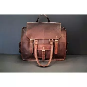 Женский кошелек, винтажная сумка из натуральной козьей кожи через плечо, сумка ручной работы 11 x 15 x 4 in коричневый