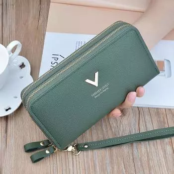 Женский кошелёк портмане зелёный