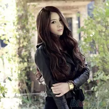 Женский косплей, длинные вьющиеся волнистые синтетические волосы, полный парик, костюм для вечеринки чёрный