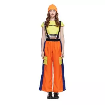 Женский костюм 90-х годов в стиле хип-хоп-ритм Rebel для взрослых, уличная одежда старой школы S