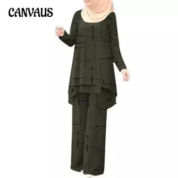 Женский костюм больших размеров с повседневным принтом на осень и осень из шифона S розовый