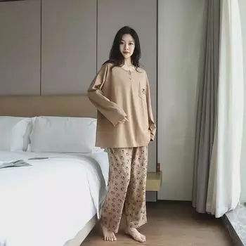 Женский костюм большого размера с вышивкой, круглым вырезом и длинными рукавами для отдыха на открытом воздухе и дома 2024 года 2XL серый