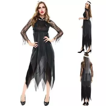 Женский костюм черного дьявола на Хэллоуин, костюм ведьмы, униформа, костюм для вечеринки L чёрный