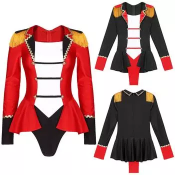 Женский костюм для косплея на Хэллоуин, цирковой манеж, женские боди, наряды для ролевых игр S красный