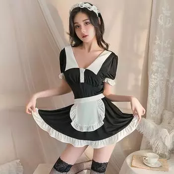 Женский костюм для косплея непослушной служанки, женская униформа для прекрасных служанок, соблазнительная пара, эротическое нижнее белье, костюм для ролевой игры в сексе One Size