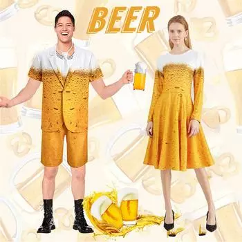 Женский костюм для Октоберфеста, костюм для выступлений, рабочий костюм с юбкой L жёлтый