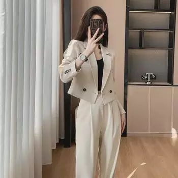 Женский костюм для работы осень/зима 2024 года в корейском стиле Slim Fit Luxure L