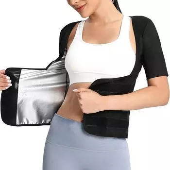 Женский костюм для сауны, тренажер для талии, компрессионный жилет для пота, рубашка для похудения, корректирующее белье для контроля живота, топы для тренировок в тренажерном зале, формирователь тела S серебряный