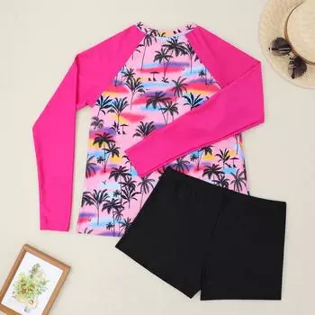 Женский костюм для серфинга и подводного плавания с длинным рукавом, защита от солнца, бикини с раздельным телом, купальник с медузой S синий/чёрный