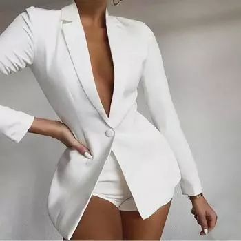 Женский костюм-двойка с длинными рукавами 2024 года, однотонный — Urban Casual Elegance 2XL