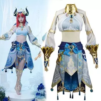 Женский костюм Genshin Impact Nilou Sumeru, синий костюм для косплея