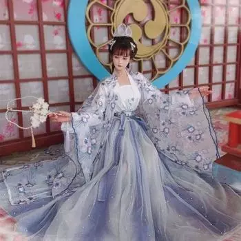 Женский костюм Hanfu в китайском стиле династии Тан, элегантный сказочный костюм длиной до талии