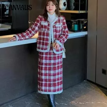 Женский костюм из двух частей большого размера с запахом ветра и верхом, юбкой и юбкой свободного кроя 2XL