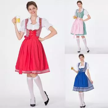 Женский костюм Октоберфест, баварское пивное платье для девочек Drindl Tavern M розовый