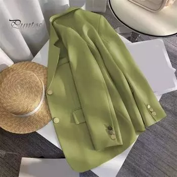 Женский костюм, пальто с лацканами, длинными рукавами, пуговицами, пиджак, однотонная куртка с клапанами, рабочая верхняя одежда, рабочая одежда L слоновая кость