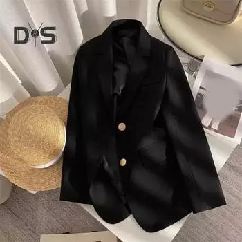 Женский костюм, пальто с лацканами, длинными рукавами, пуговицами, пиджак, однотонная куртка с клапанами, рабочая верхняя одежда, рабочая одежда L слоновая кость