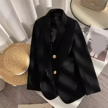 Женский костюм, пальто с лацканами, длинными рукавами, пуговицами, пиджак, однотонная куртка с клапанами, рабочая верхняя одежда, рабочая одежда L слоновая кость