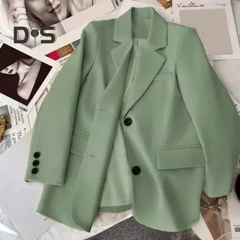 Женский костюм, пальто с лацканами, длинными рукавами, карманами с клапанами, пиджак, однобортный дизайн с разрезом сзади, однотонная деловая верхняя одежда L кирпич красный