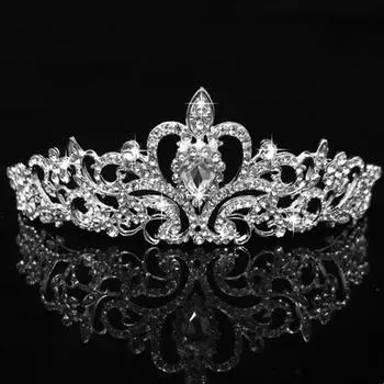 Женский костюм принцессы с хрустальной короной для девочек, свадебный головной убор для невесты, дня рождения, выпускного вечера, костюм для ролевых игр на Хэллоуин 1pc золотистый