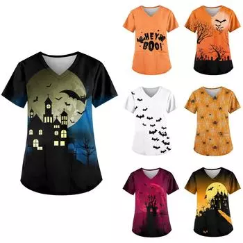 Женский костюм сиделки с принтом на Хэллоуин XXXXXL