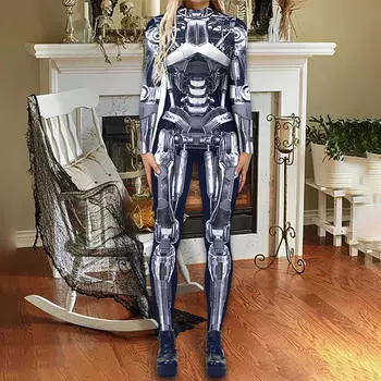 Женский костюм скелета с 3D-принтом, комбинезон для карнавала S