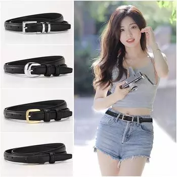 Женский кожаный ремень моден и универсален с прямой джинсовой юбкой. Женский ремень, тонкий пояс, украшение 105-110cm
