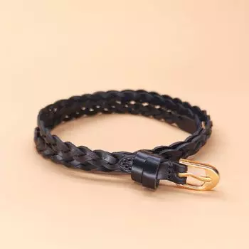 Женский кожаный ремень ручной работы из первого слоя коры дерева, плетеный, с декоративной пряжкой-пином 90cm-120cm