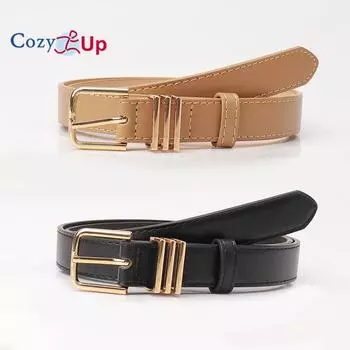 Женский кожаный ремень с золотой пряжкой, женский ремень из искусственной кожи для джинсов и брюк 103x2.3cm белый