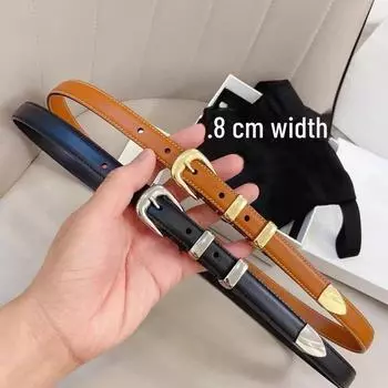 Женский кожаный ремень Триумфальная арка: 1,8 см узкая пряжка 105cm