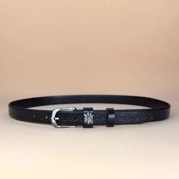 Женский кожаный ремень, универсальный ремень, изящный декоративный модный ремень с пряжкой 90cm-120cm чёрный