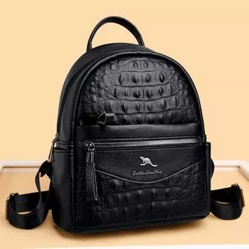 Женский кожаный рюкзак большой емкости, высококачественные школьные сумки, дамский дорожный рюкзак, сумка через плечо для девочек, новая