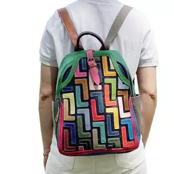 Женский кожаный рюкзак Wind Retro из цветной коровьей кожи, универсальный рюкзак для путешествий и отдыха, большая вместимость 25-13-34 розы красного