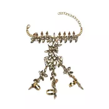 Женский красивый браслет из сплава с украшением из горного хрусталя Silver