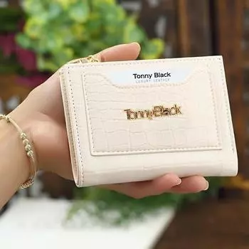 Женский крокодиловый стильный мини-кошелек с отделением для карт и отделением для монет, модель крокодила