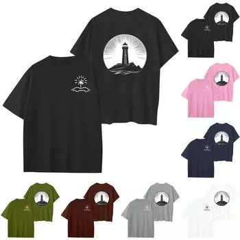 Женский круглый вырез модный свободный гавайский принт короткие рукава XXXL