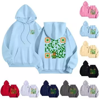 Женский круглый вырез с длинным рукавом St. Толстовка с капюшоном и принтом Patrick L чёрный