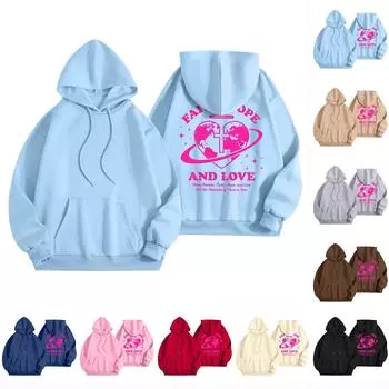 Женский круглый вырез с длинным рукавом St. Толстовка с капюшоном и принтом Patrick XXL розовый