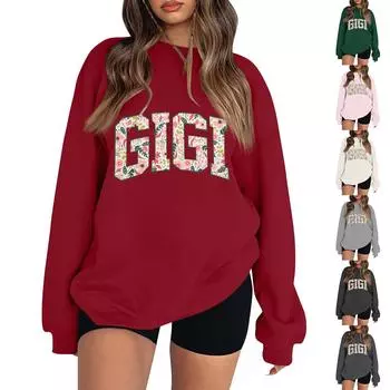 Женский круглый вырез с длинными рукавами, пуловер, принтованный топ, толстовка S белый