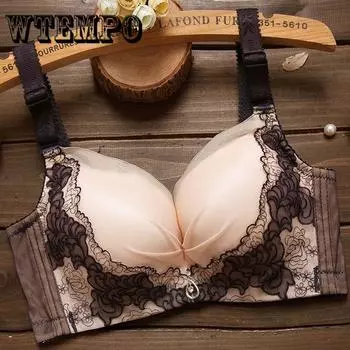 Женский кружевной бюстгальтер больших размеров, нижнее белье с глубоким v-образным вырезом, женский модный бюстгальтер с подкладкой 70A