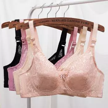 Женский кружевной бюстгальтер большого размера с сильной поддержкой, нижнее белье на косточках, мягкий, приятный для кожи топ на бретелях 36/80 чёрный