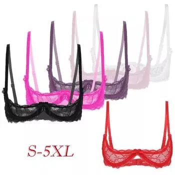 Женский кружевной бюстгальтер на косточках без подкладки, деми-балконет, бюстгальтер пуш-ап, нижнее белье XXL