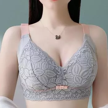 Женский кружевной бюстгальтер FallSweet большого размера, бюстгальтер без косточек, футболка, сексуальное женское белье, удобное нижнее белье 36C синий