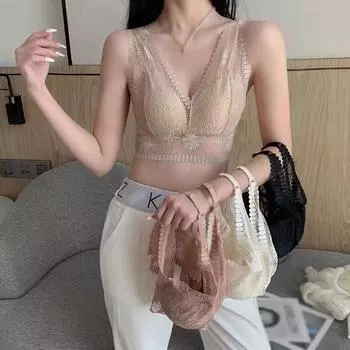 Женский кружевной бюстгальтер с V-образным вырезом M