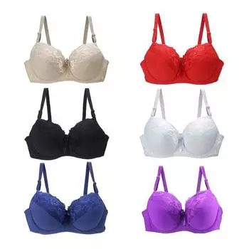 Женский кружевной бюстгальтер с вышивкой, глубокий V-образный вырез, сборка, регулируемая бретелька 80C