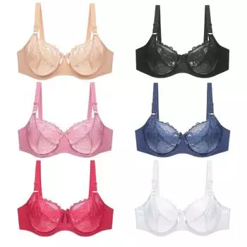 Женский кружевной бюстгальтер с зубчатым краем и вышивкой, бюстгальтер без косточек с цветочным принтом, бюстгальтер-минимайзер на косточках, без подкладки, с чашечками 3/4, бюстгальтер без подкладок, бюстгальтер с эффектом пуш-ап большого размера 40/90E