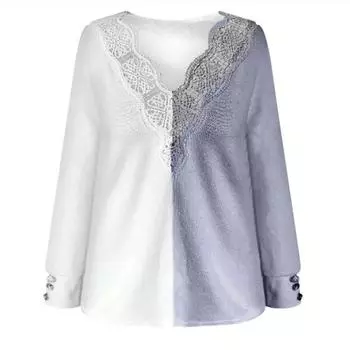 Женский кружевной свитер, вязаный пуловер с v-образным вырезом, топ S чёрный