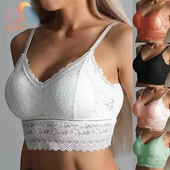 Женский кружевной топ без косточек, без косточек, с красивой спиной, топы на бретелях, укороченный топ, бюстгальтер на тонких бретельках, жилет, женское нижнее белье, нижнее белье One Size белый