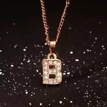 Женский кулон Estele Rosegold Splendid Medium с буквой B и австрийскими кристаллами
