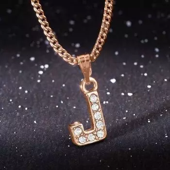 Женский кулон Estele Rosegold Splendid среднего размера с буквой J и австрийскими кристаллами